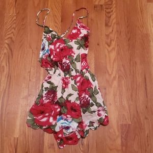 Floral cross back romper